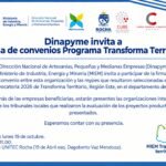 Dinapyme firmará convenio con empresas ganadoras del Transforma Territorio