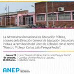 ANEP nomina Maestro Profesor Carlos Julio Pereyra al liceo de Cebollatí