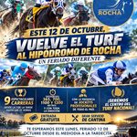 9 carreras desde las 13 horas este 12 de octubre en el Hipódromo de Rocha